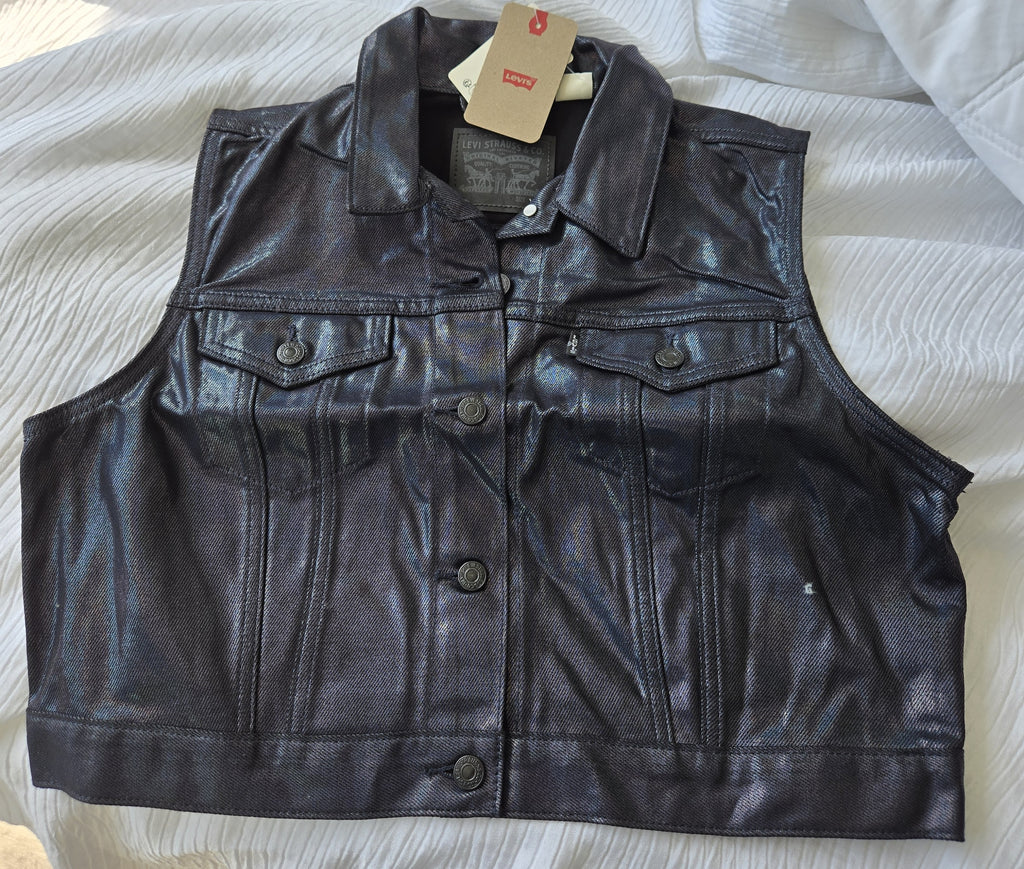 Levi’s Metallic Denim Two Piece Set (Vest XL + Skirt 33)