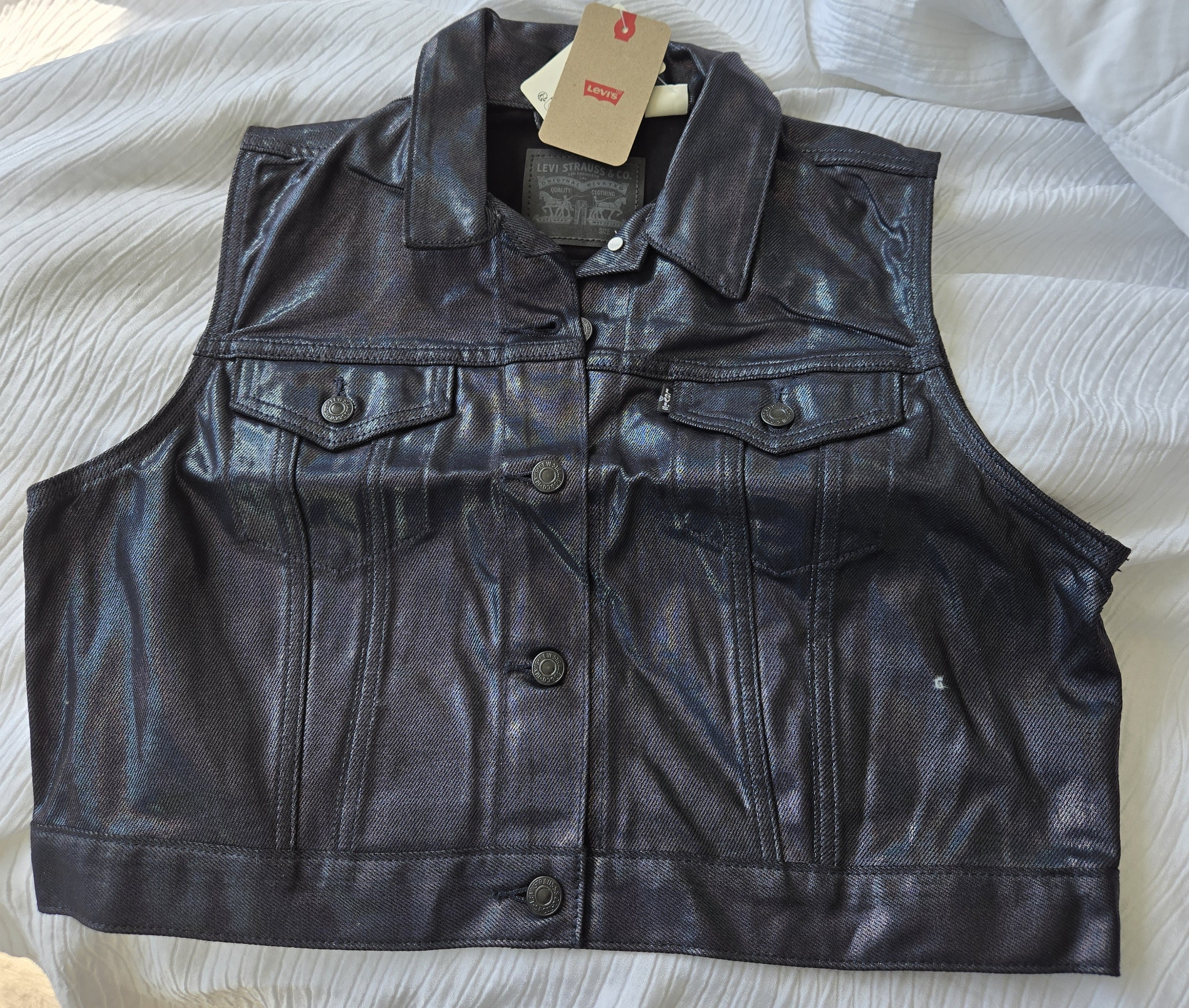 Levi’s Metallic Denim Two Piece Set (Vest XL + Skirt 33)