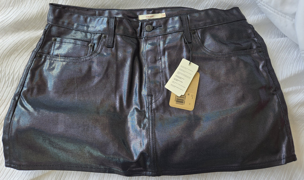 Levi’s Metallic Denim Two Piece Set (Vest XL + Skirt 33)