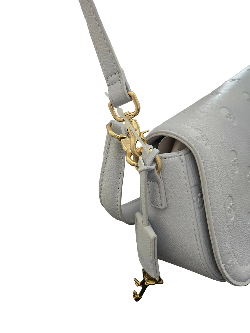 NWT Betsey Johnson Skull‑Embossed Cream Satchel