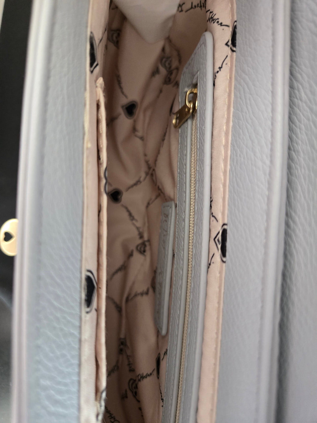 NWT Betsey Johnson Skull‑Embossed Cream Satchel
