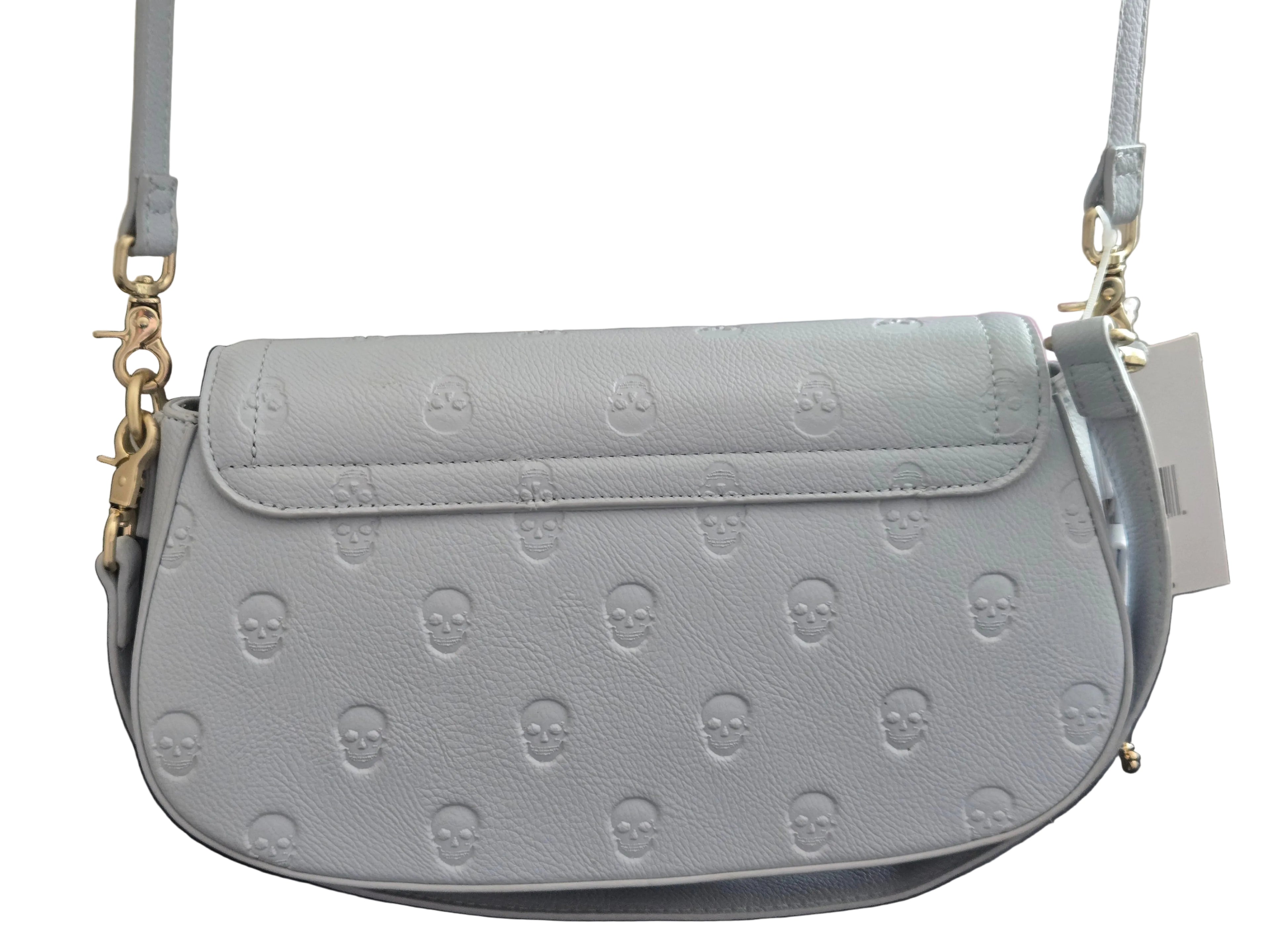 NWT Betsey Johnson Skull‑Embossed Cream Satchel