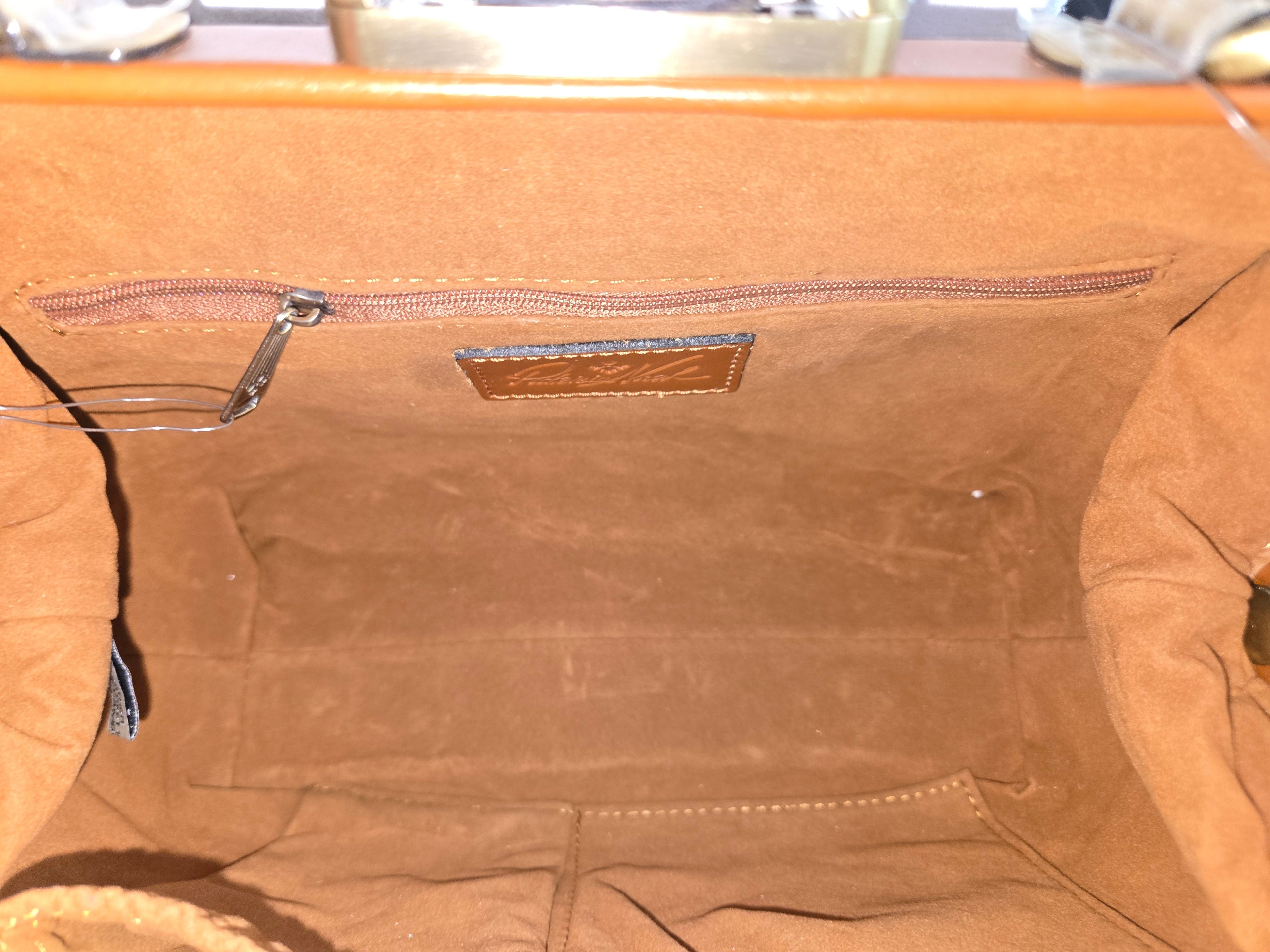 Patricia Nash Floral Frame‑Top Leather Satchel – NWT with Dust Bag