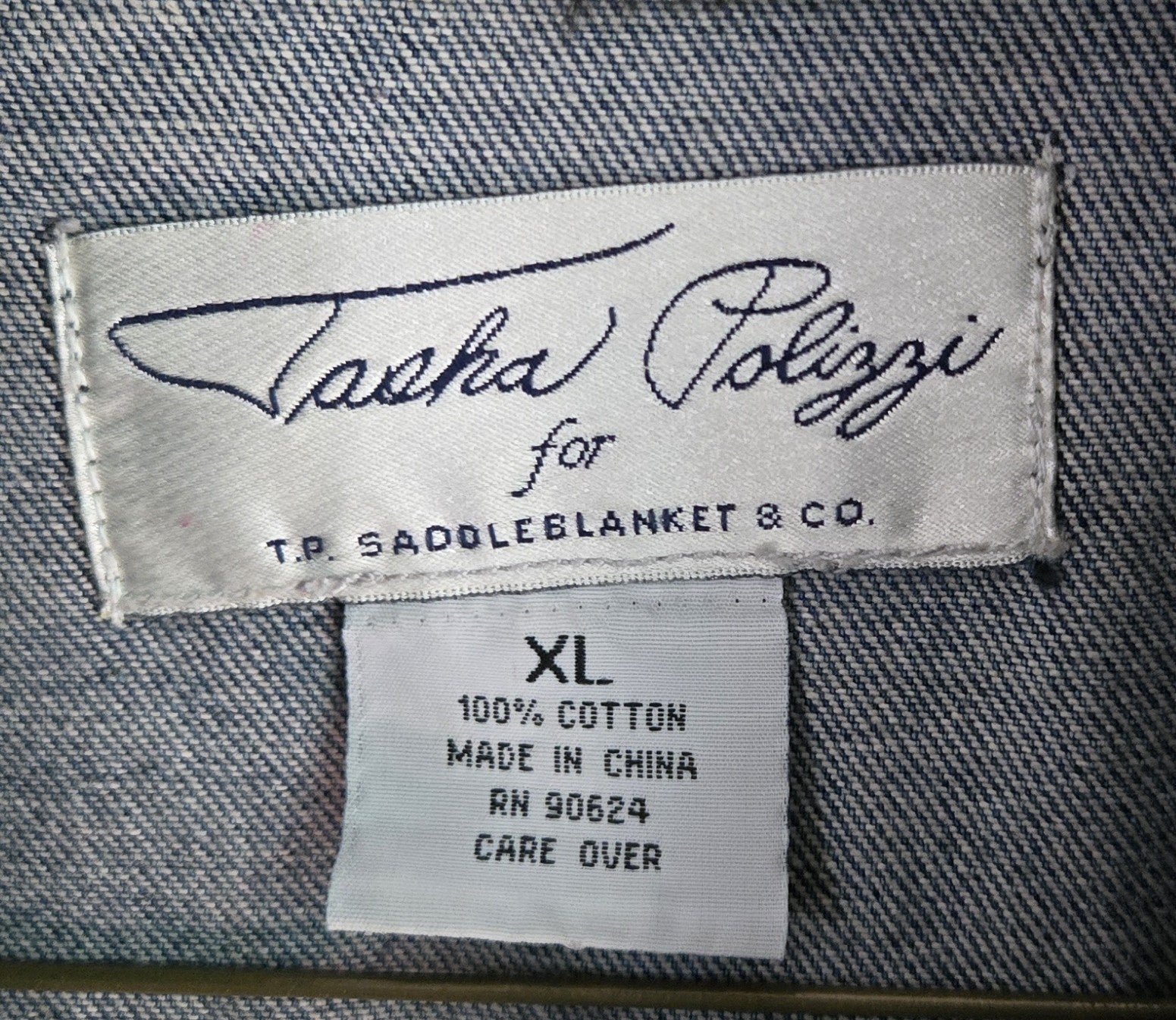 •	T.P. Saddle Blanket & Co. Denim Tapestry Faux Fur Jacket – Size XL