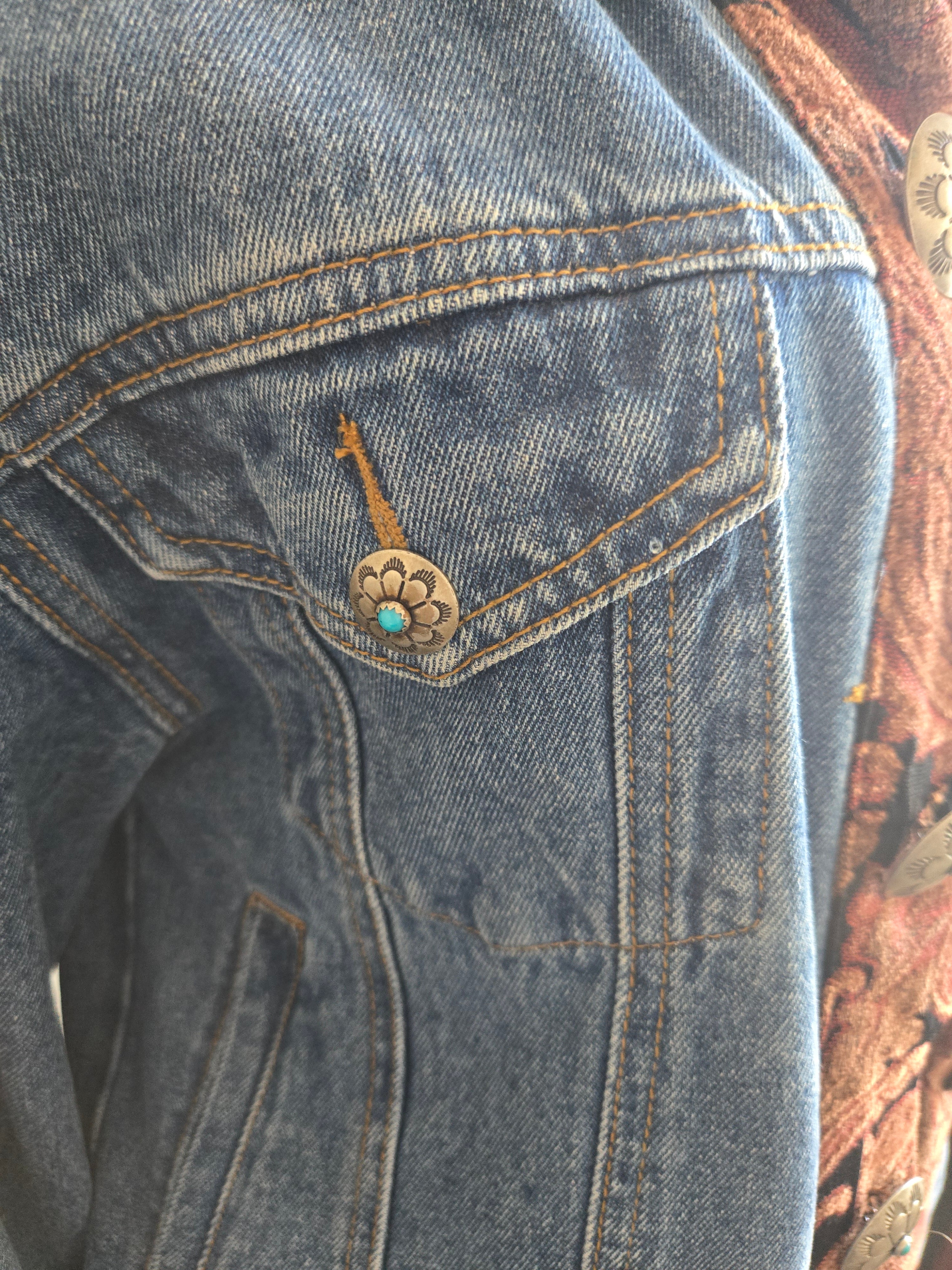 T.P. Saddle Blanket & Co. Denim Tapestry Faux Fur Jacket – Size XL