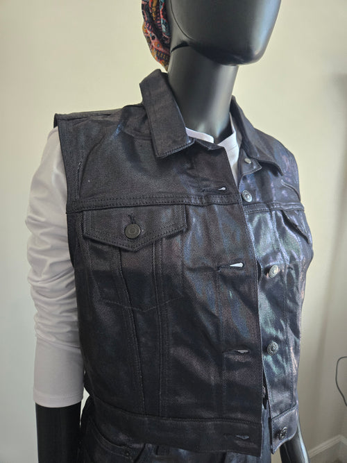Levi’s Metallic Denim Two Piece Set (Vest XL + Skirt 33)