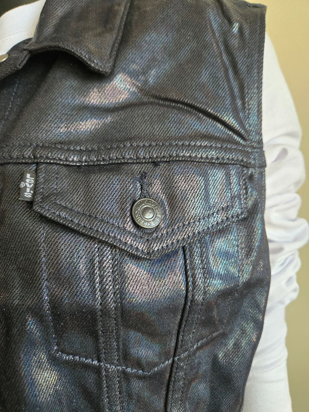 Levi’s Metallic Denim Two Piece Set (Vest XL + Skirt 33)