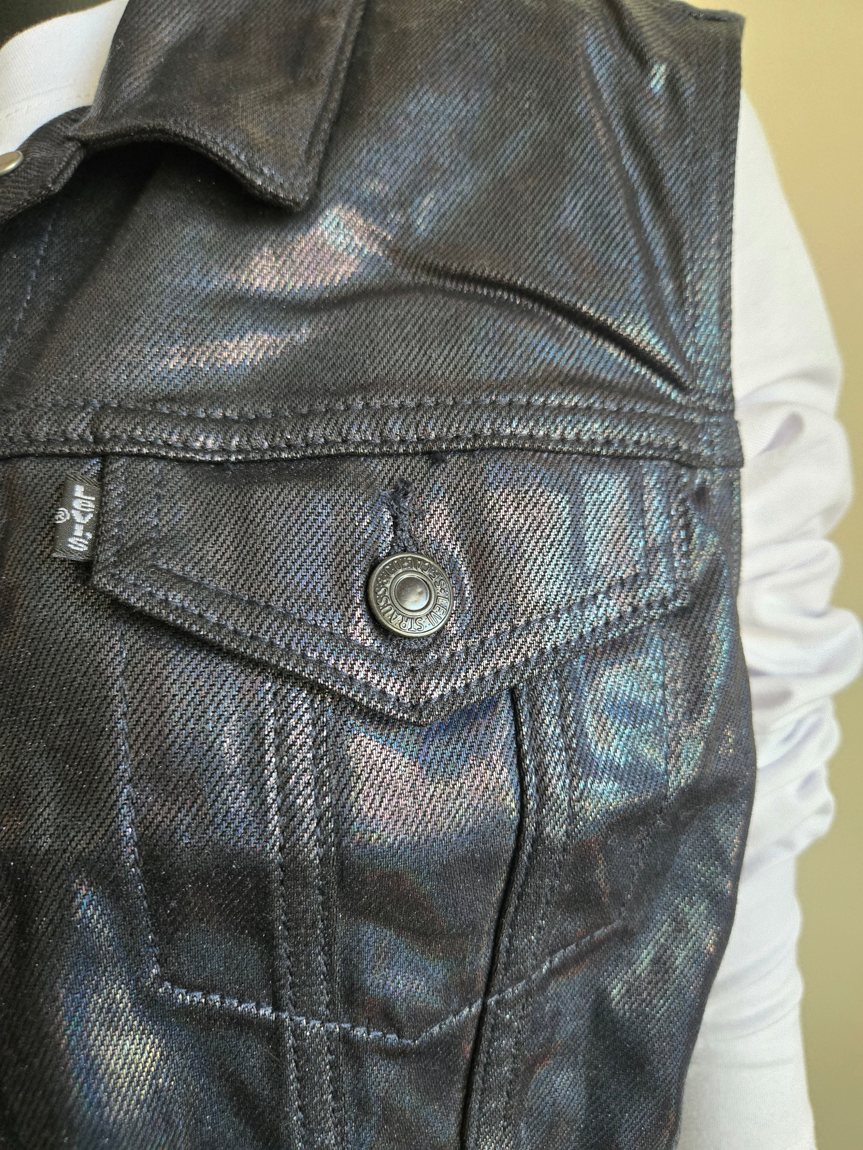 Levi’s Metallic Denim Two Piece Set (Vest XL + Skirt 33)