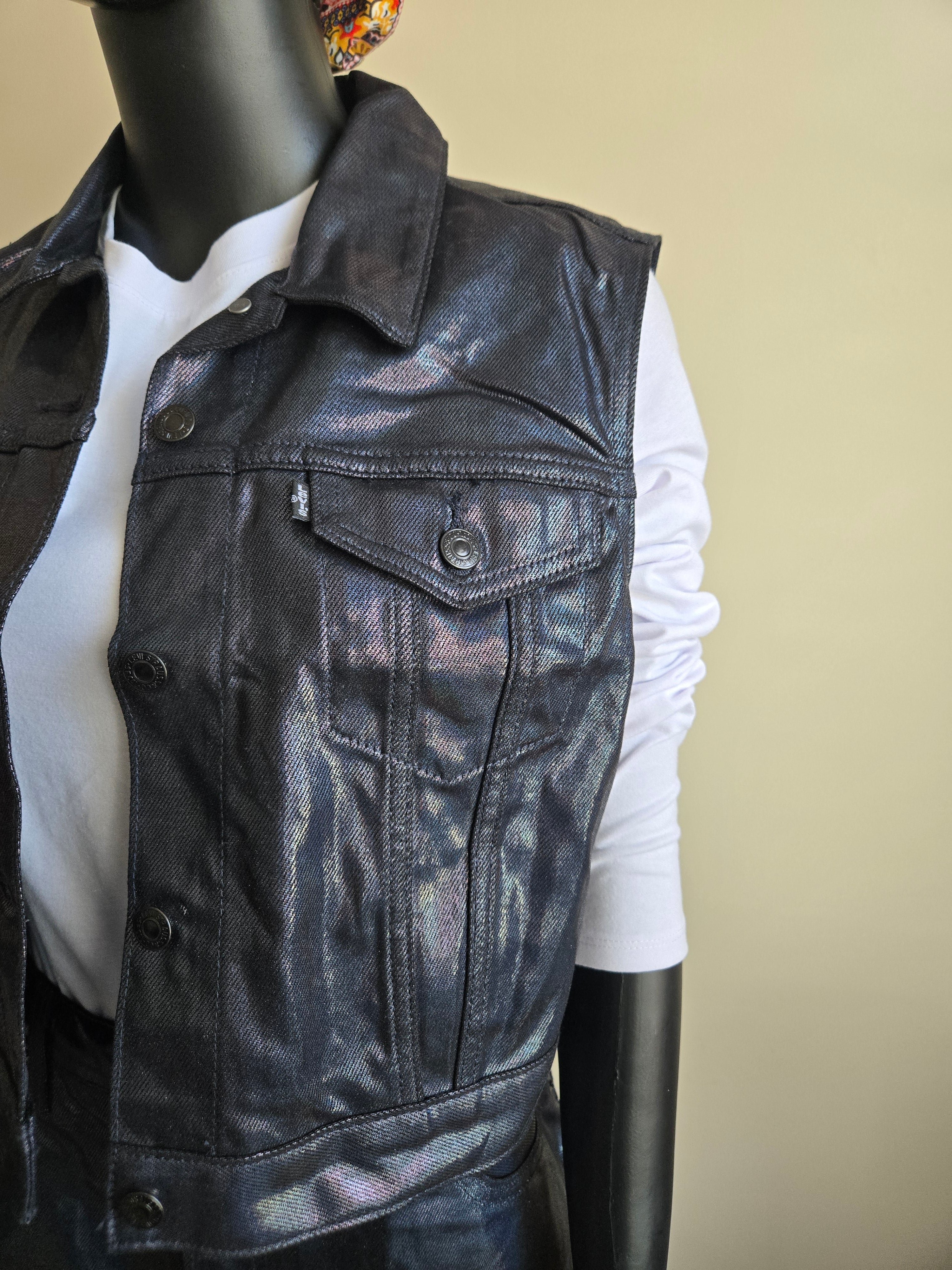 Levi’s Metallic Denim Two Piece Set (Vest XL + Skirt 33)