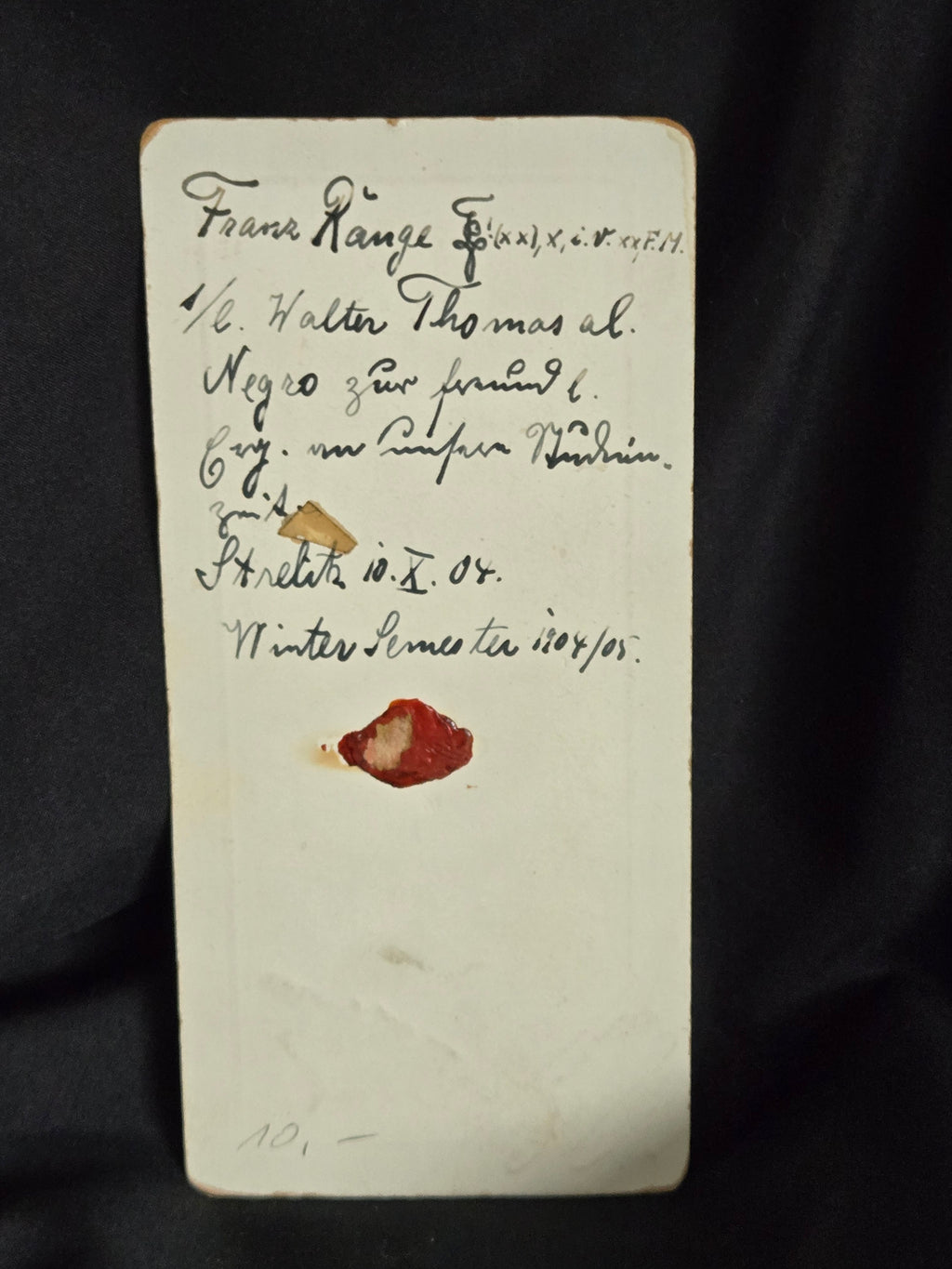 1904 Austrian Corps Portrait with Wax Seal — Academic Nobility Archive Piece